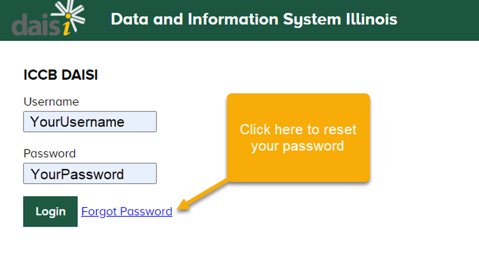 Login Page with Forgot Password link emphasized 
